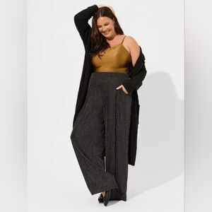 NWT Torrid Size 1 Glitter Stripe Wide Leg Pant Silver-Black- Gold